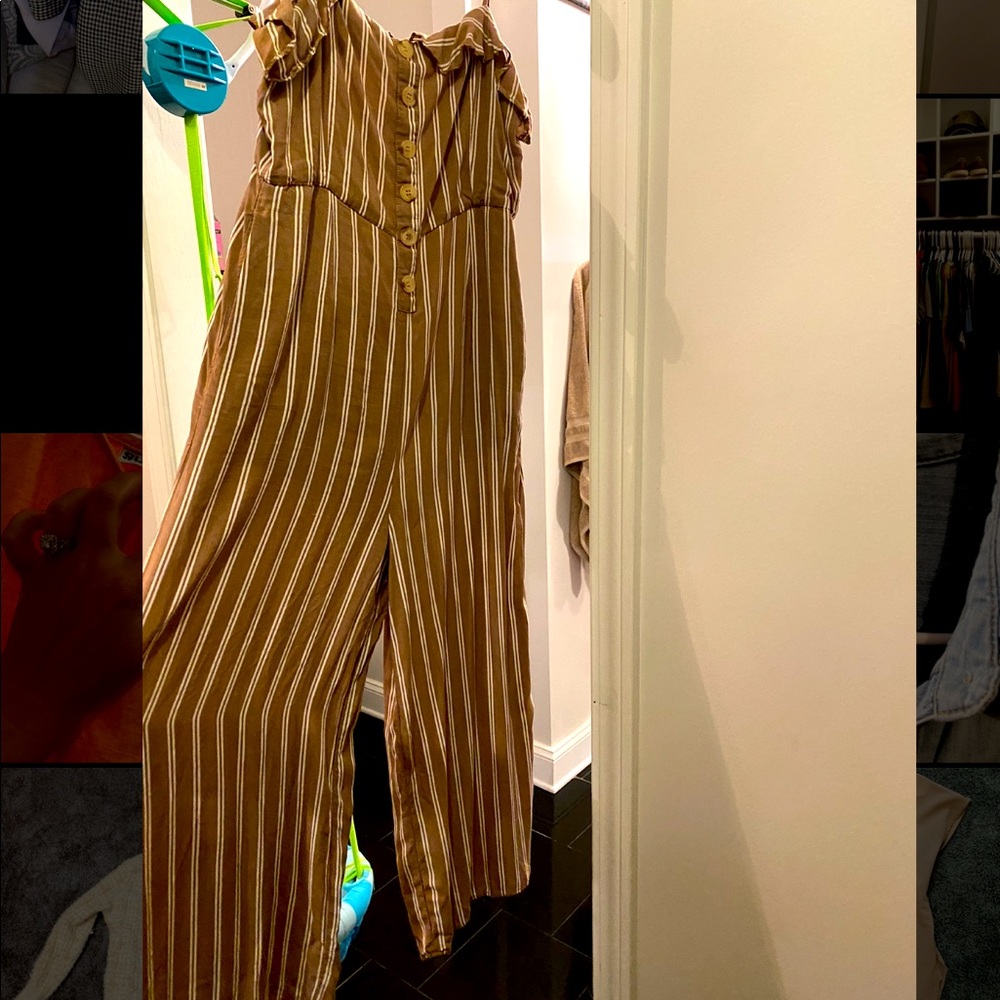 Brown Striped Romper, Size Small. Super Cute.